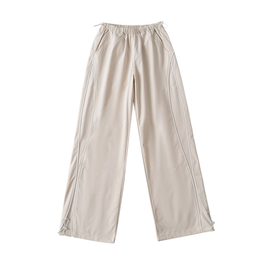 Asiris - Wijde joggingbroek met hoge taille en trekkoord