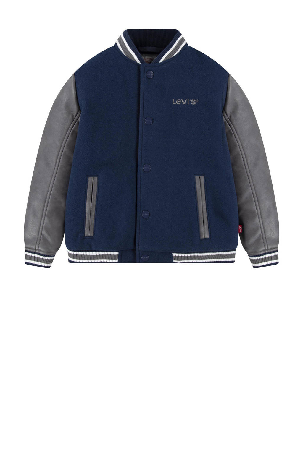 Levi's imitatieleren bomberjack winter donkerblauw/antraciet