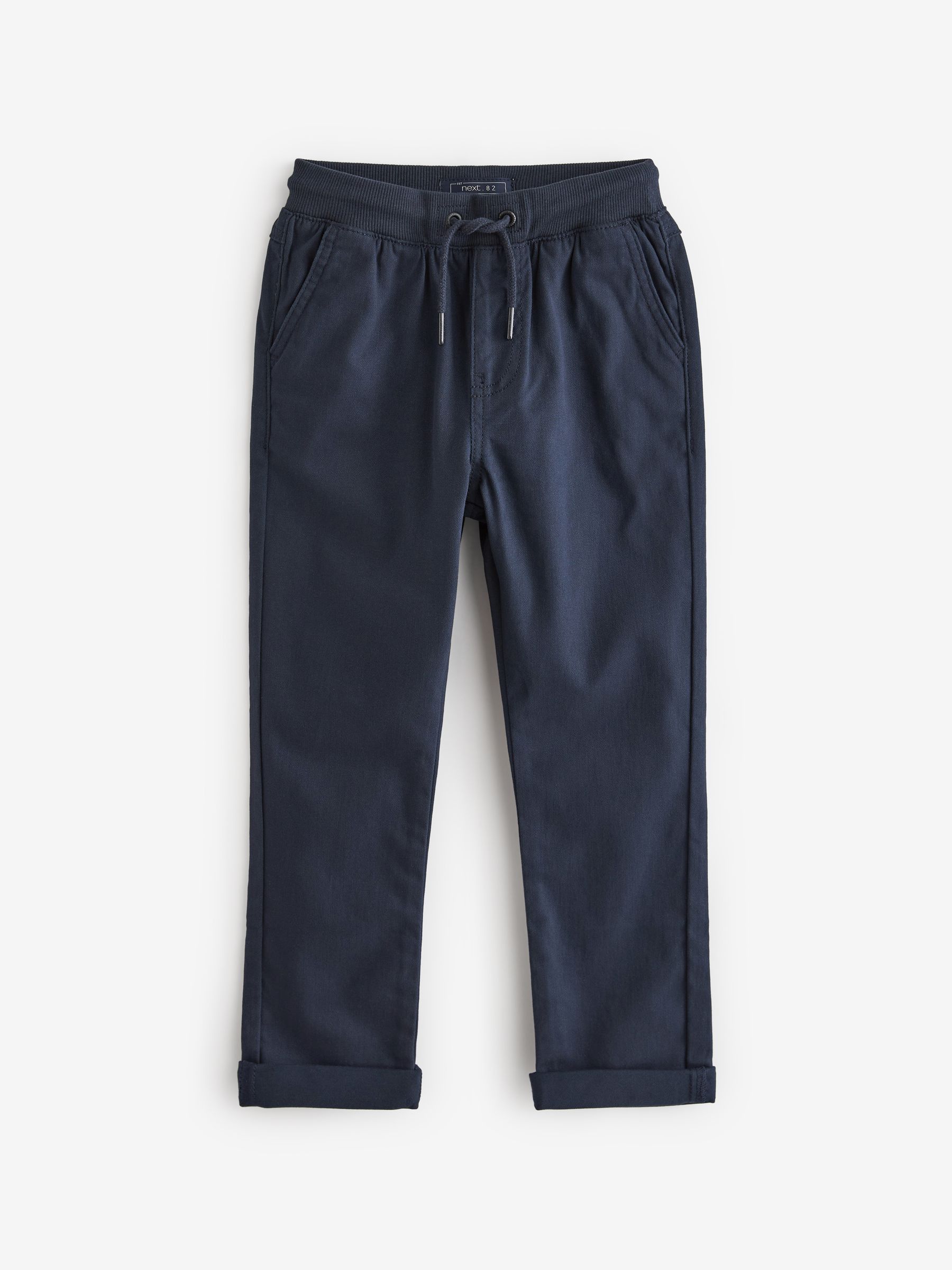 Donkerblauw - Broek met geribde elastische taille (3-16 jr)