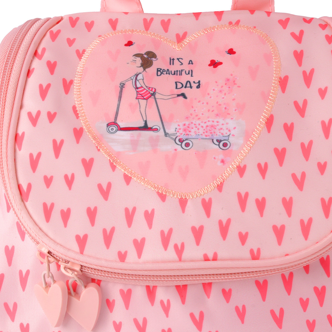 Topolino Mädchen Kosmetiktasche mit Herz-Allover rosa