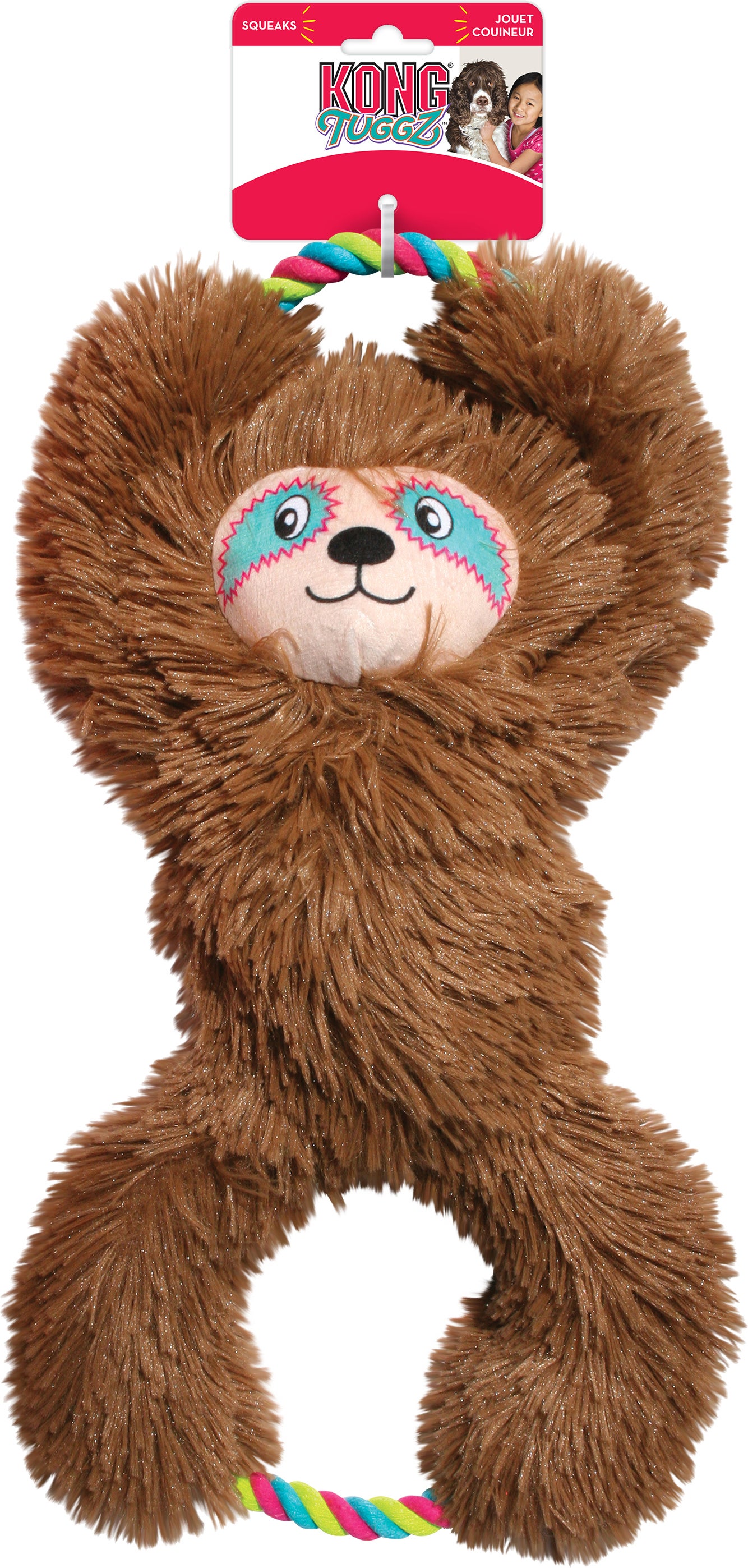 Kong hondenspeelgoed Tuggz sloth x-large bruin 24 x 9 x 53 cm
