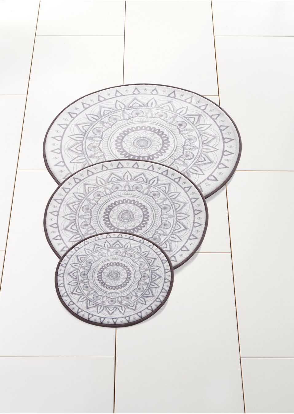 Tapis de salle de bain rond à mémoire de forme