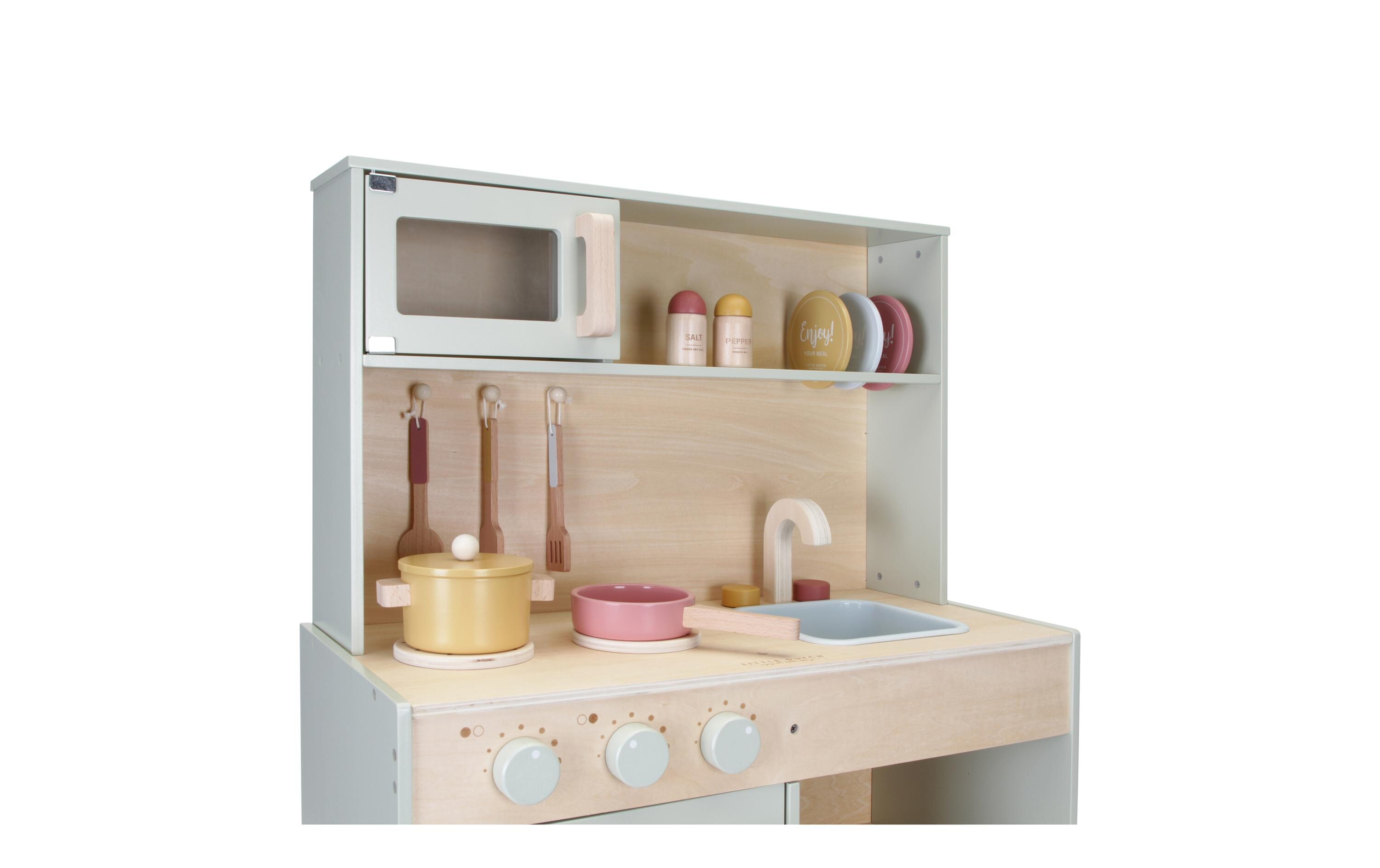 Kinderspielküche Mint<br>Spielküche aus Holz für Kinder mit Küchenzubehör