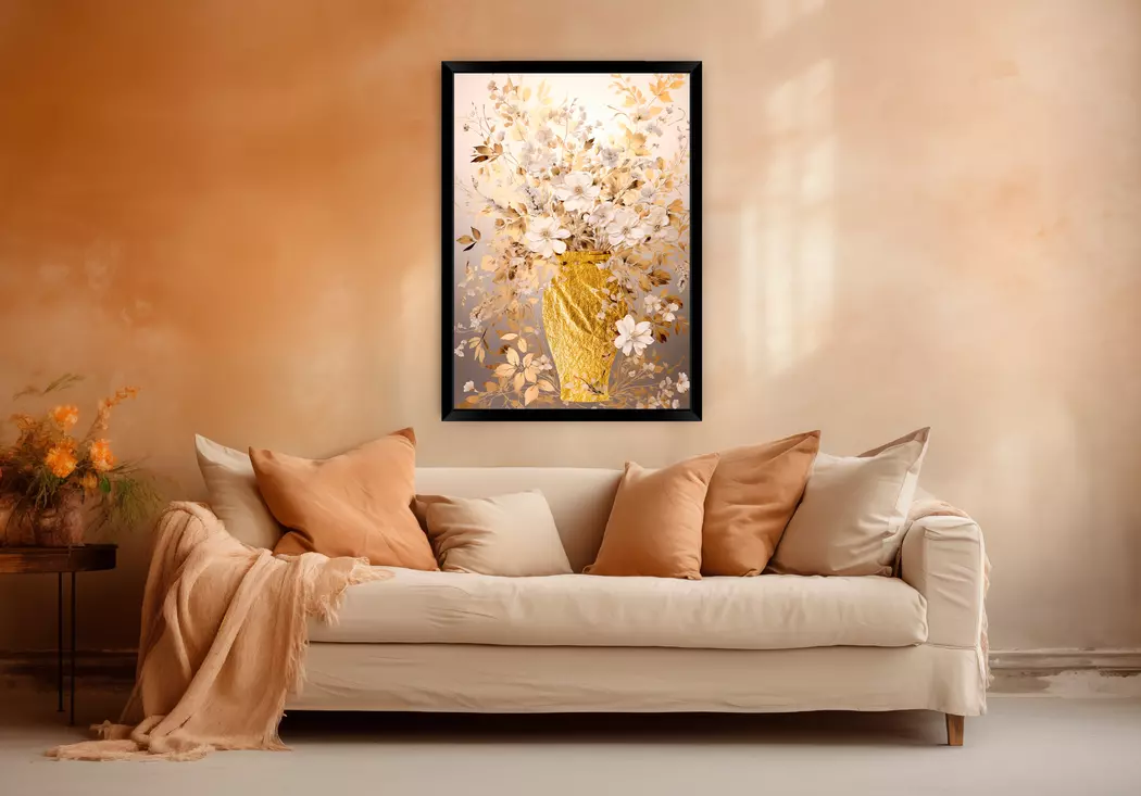 Wandbild 50 x 70 cm Golden Vase II