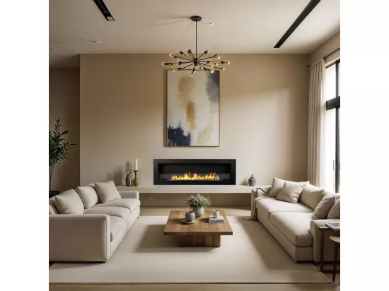 Cheminée bioéthanol murale encastrable 120x40 LIVORNO 120 Noir