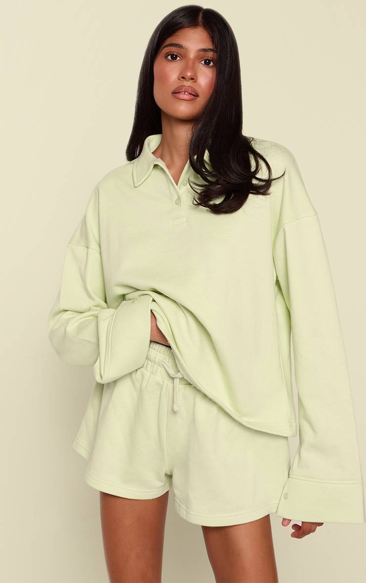 Citron Vert Short De Jogging Mini En Molleton Bouclette