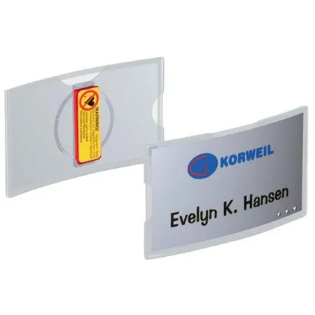 Durable 812319 Namensschild Konvex mit Magnet, 40 x 75 mm, transparent