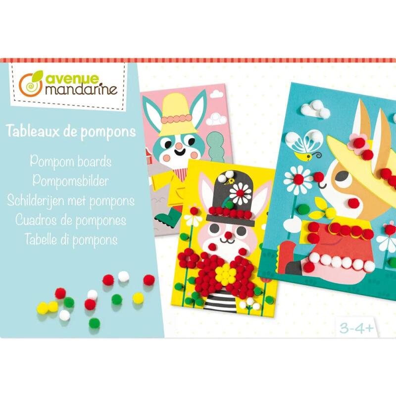 Boîte créative, Tableaux de pompons - Multicolore