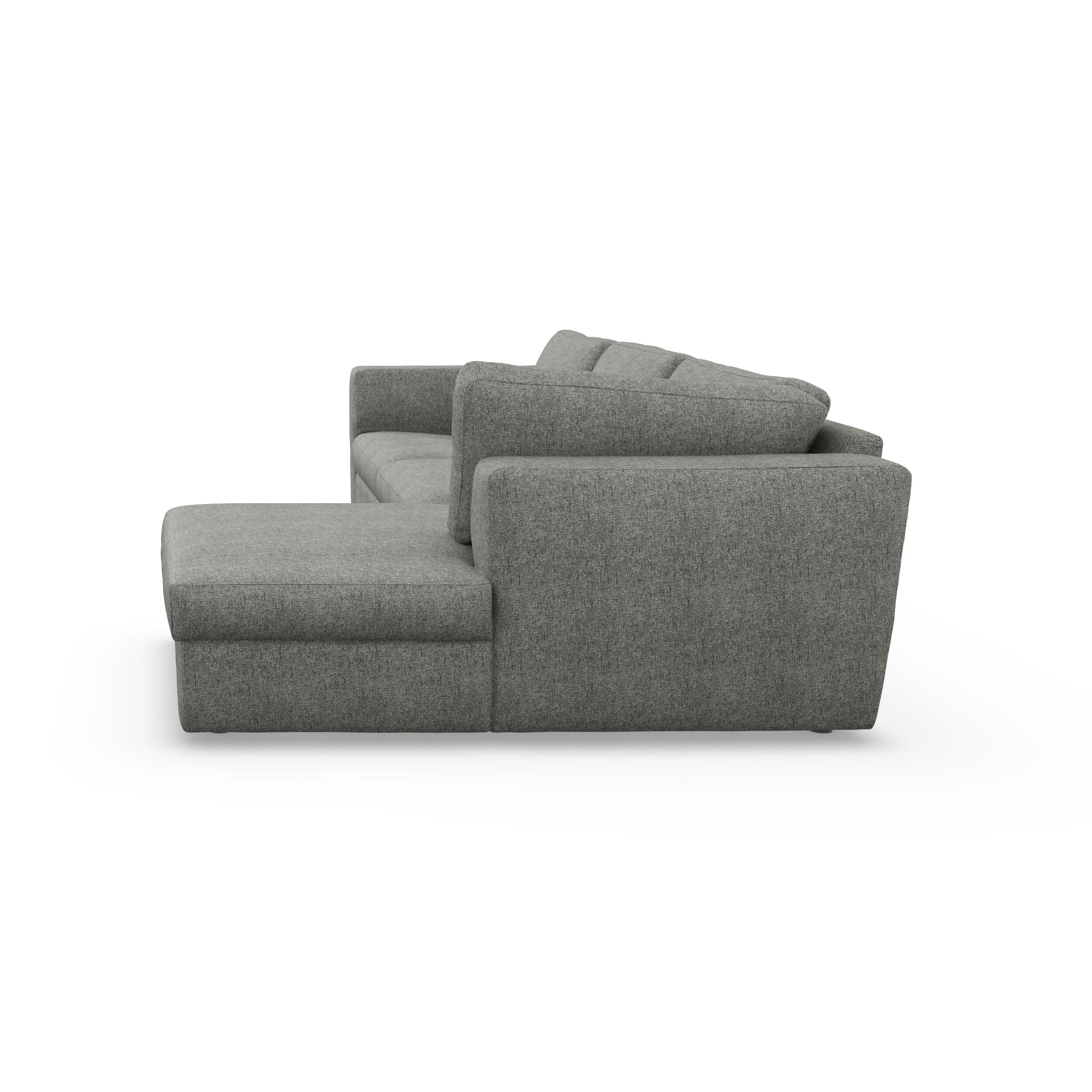 Lean højrevendt sofa med chaiselong