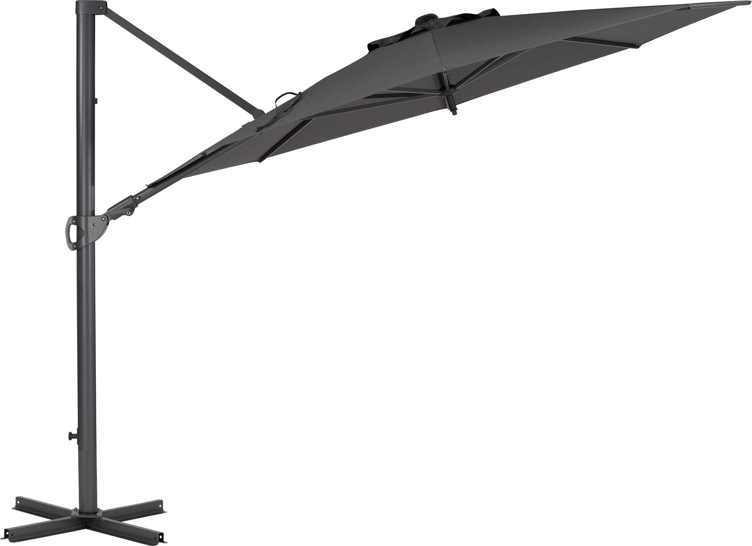 Intratuin zweefparasol Bay Obravia grijs 50+UV D 330 cm