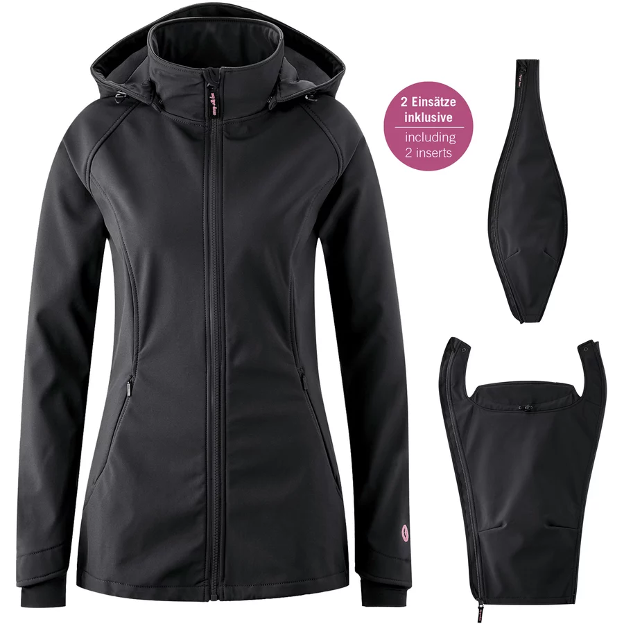mamalila Softshell-Tragejacke Allrounder schwarz