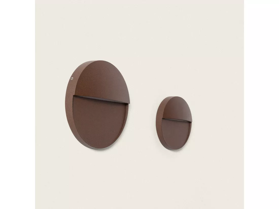Applique Murale Extérieure LED 6.5W CCT Seleccionable en Saillie Ronde Jade Brun