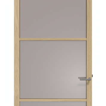 Arne & Bodil binnendeur ABE101 brons glas - licht eiken houtlook afwerking