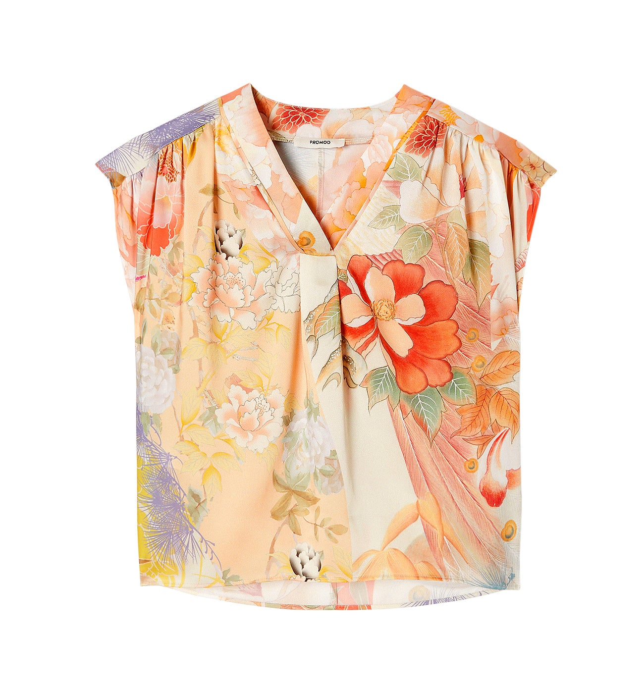 Blouse en satin imprimé - Imprimé écru