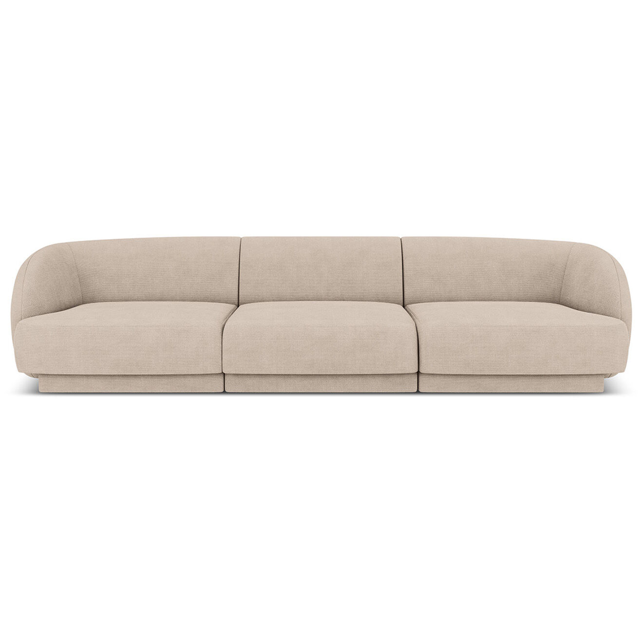 Micadoni Canapé Miley chenille 3 Places beige - 259x85x74 cm