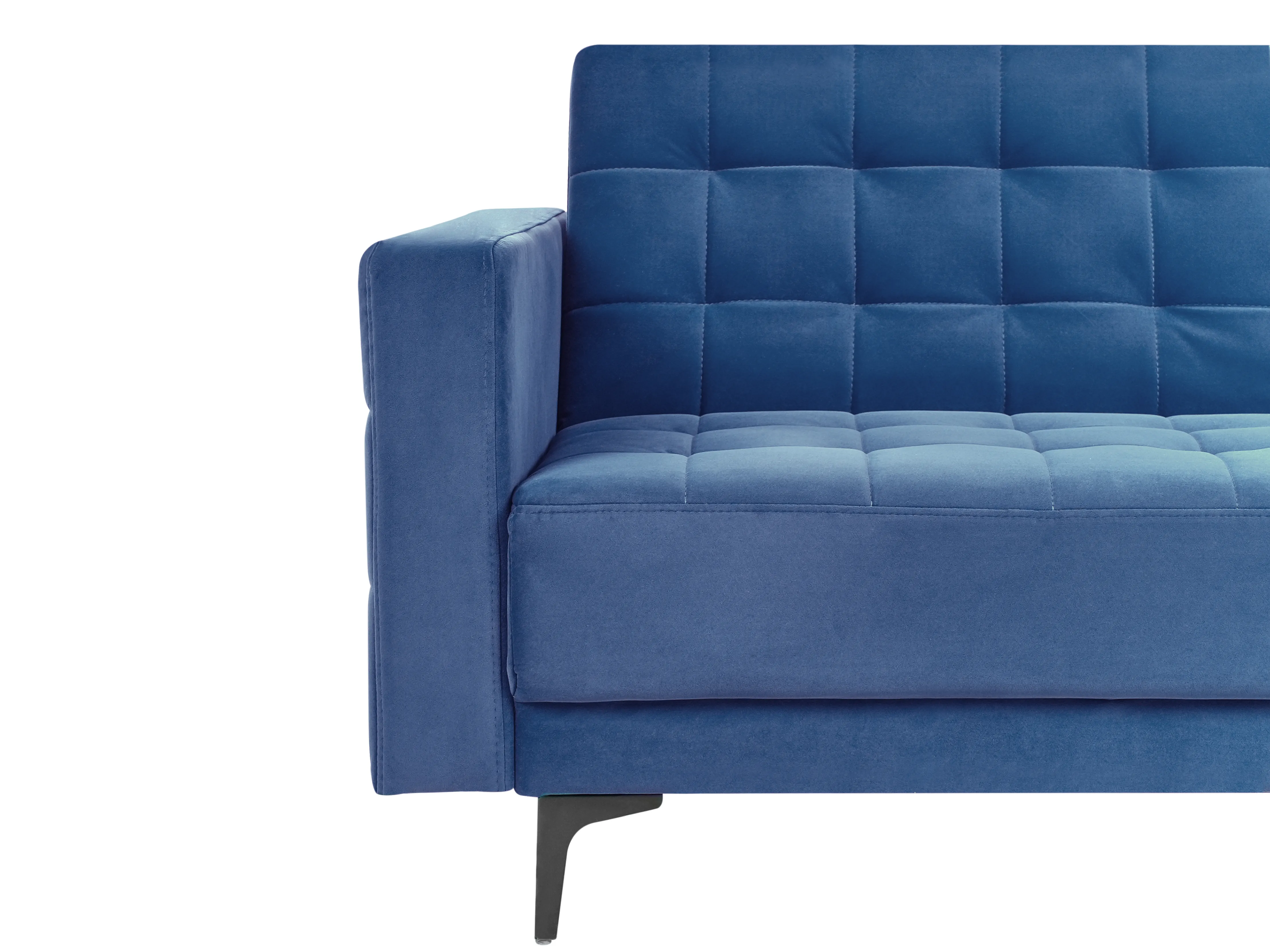Modulaire hoekslaapbank 4-zits ABERDEEN Fluweel Blauw linkszijdig