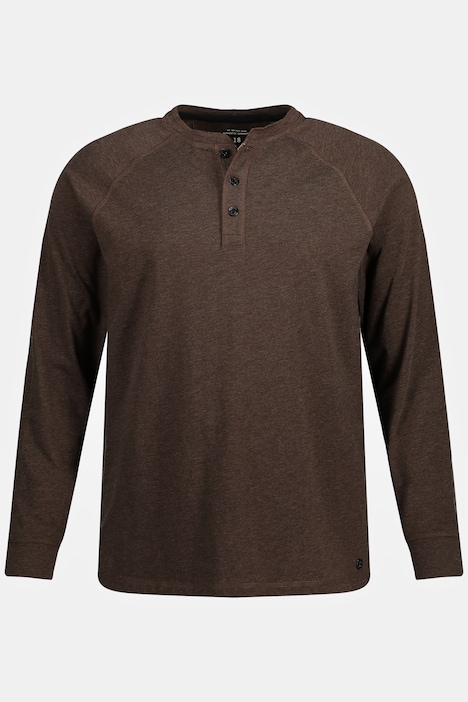 Henley, OEKO-TEX, Langarm, Rundhals, Knopfleiste