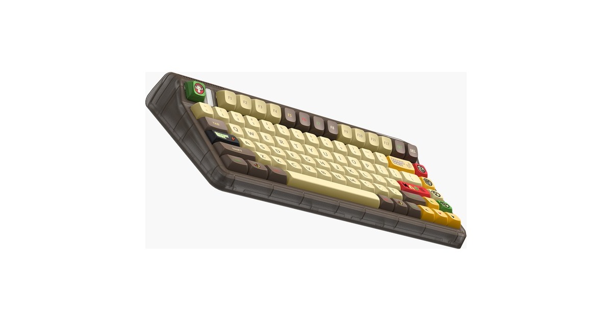 IqunixOG80 Happy Ape Wireless Mechanical Keyboard, gaming toetsenbord  (Zwart, US lay-out, TTC Holy Panda, RGB leds, 80% (TKL), Hot-swappable, PBT, 2.4GHz | Bluetooth 5.1 | USB-C)