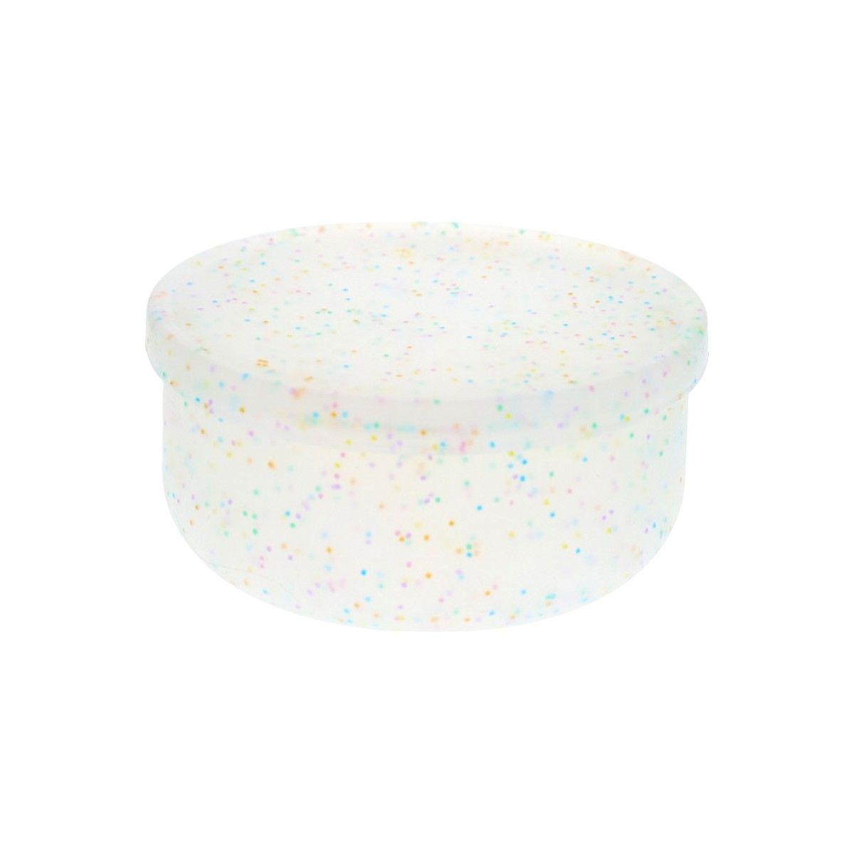 Boite de conservation en silicone paillettes multicolores Pause goûter
