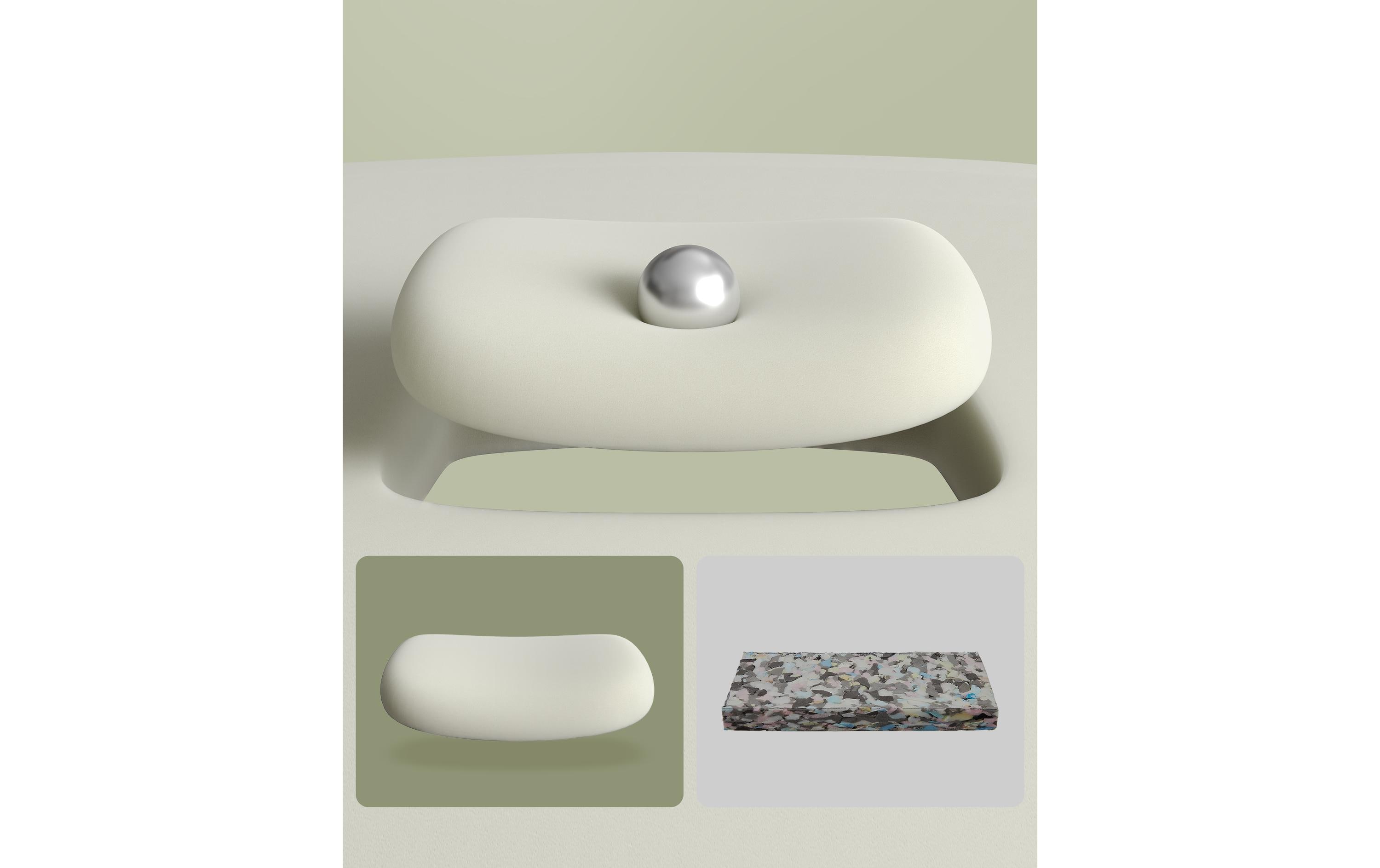 Bürostuhl mit Polsterrücken und Armlehnen, Grau<br>Drehstuhl mit gebogenem Sitz