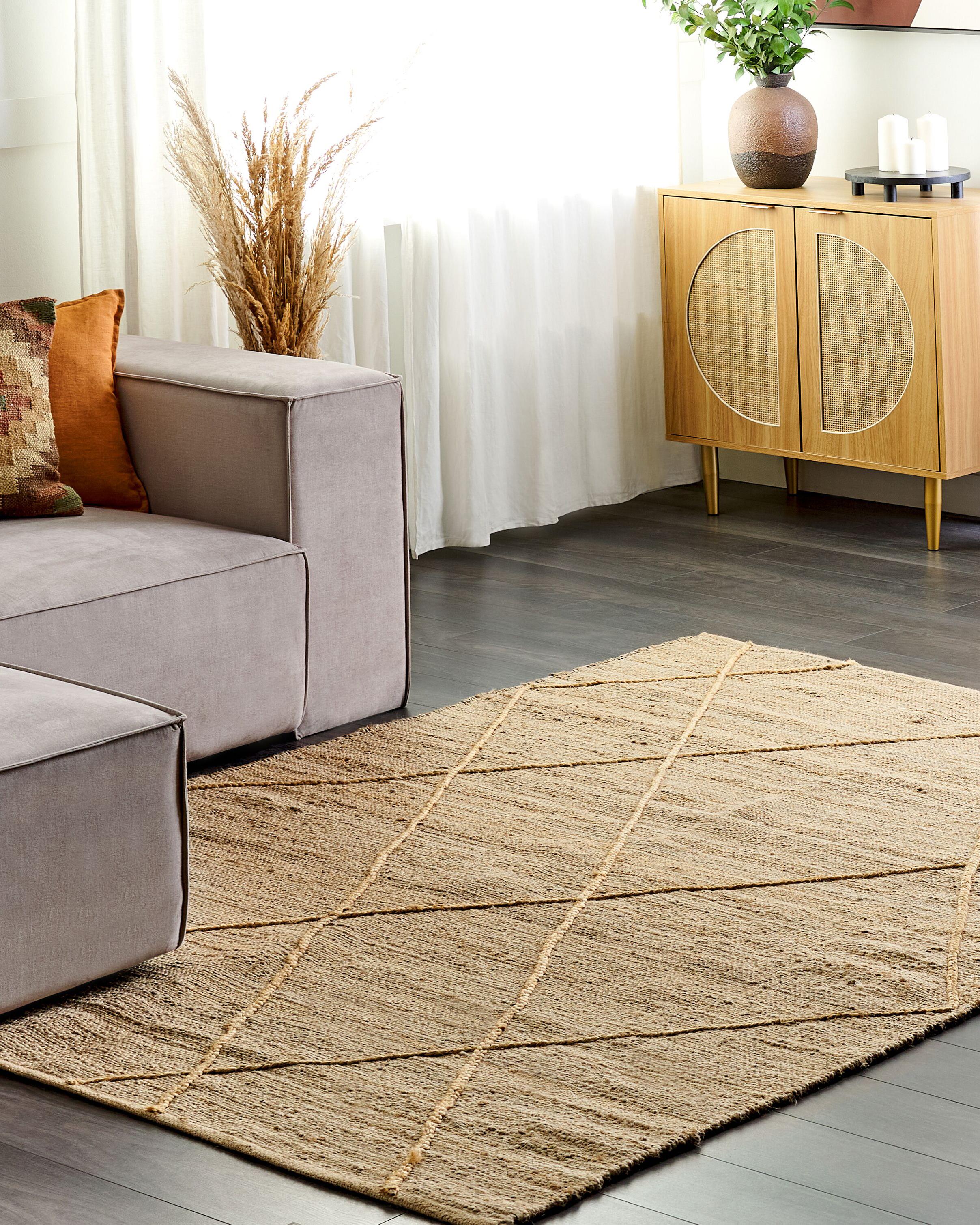 Vloerkleed YUVACIK Beige 160 x 230 cm Jute