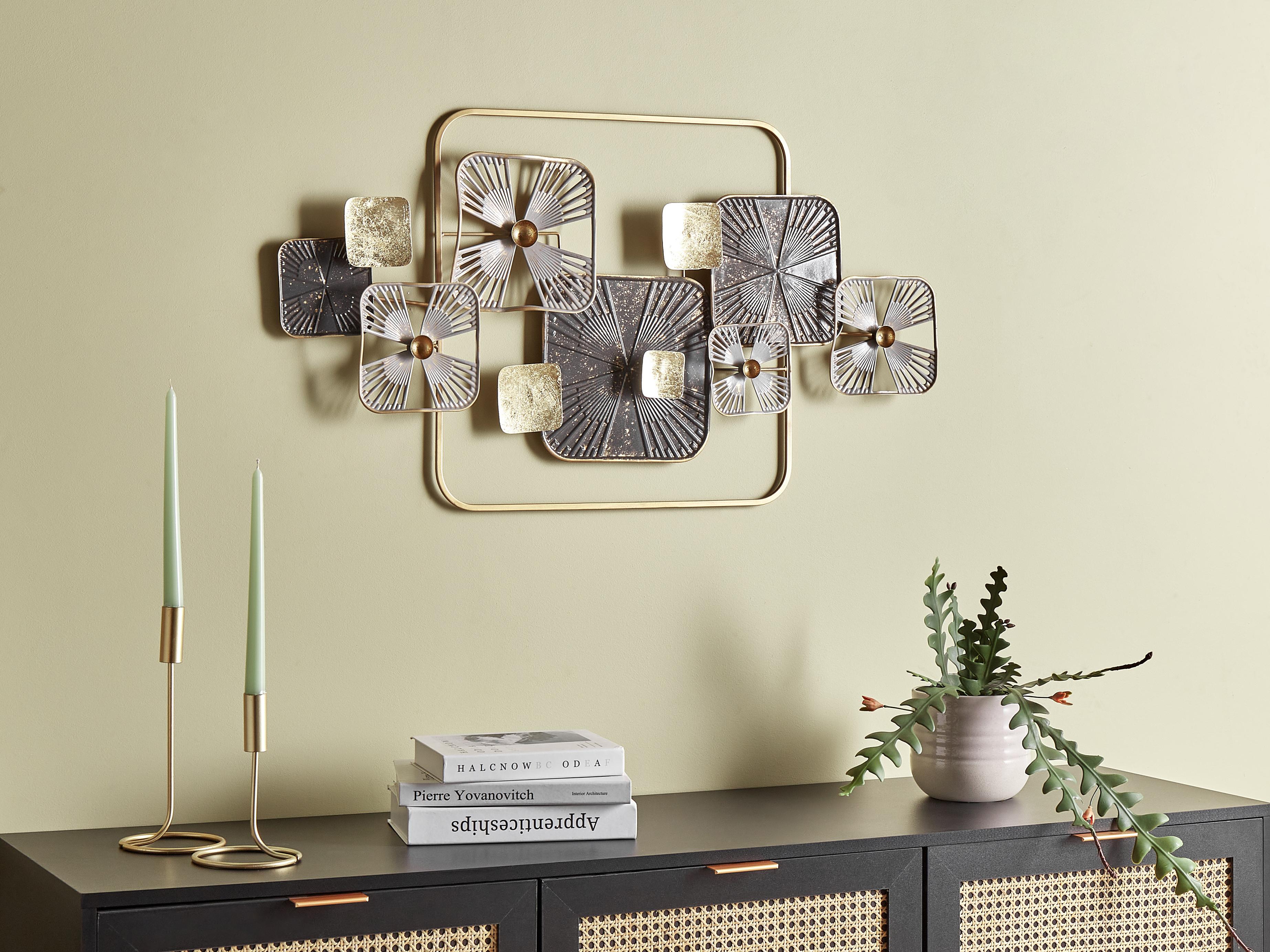 Wanddecoratie LAWRENCIUM Metaal 50 cm Meerkleurig