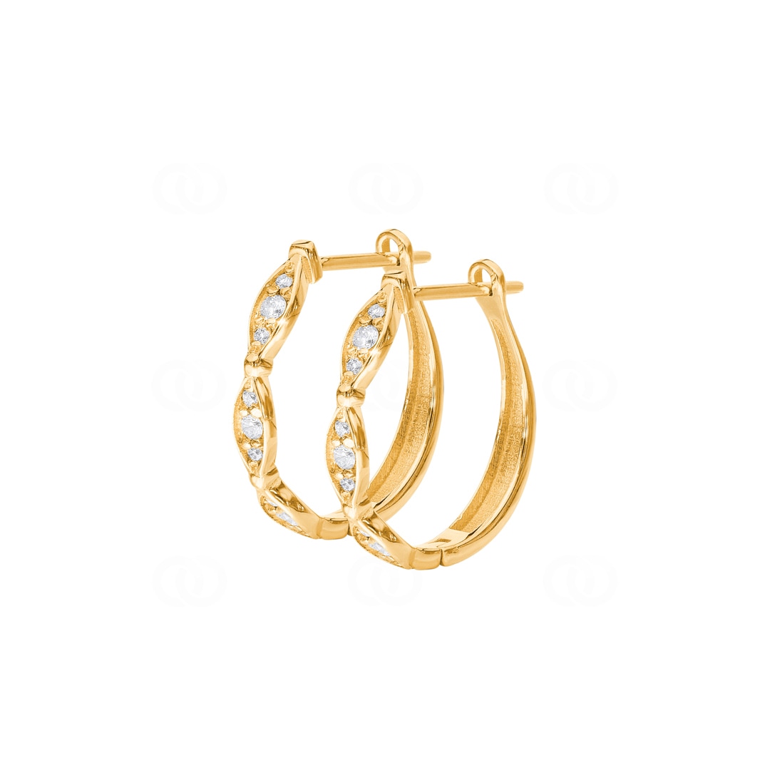 0.19 Karat Diamant-Kreolen 750/18 K Gelbgold