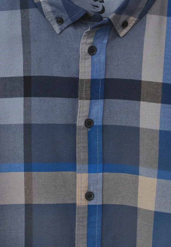Hemd mit Karo Muster - dust blue