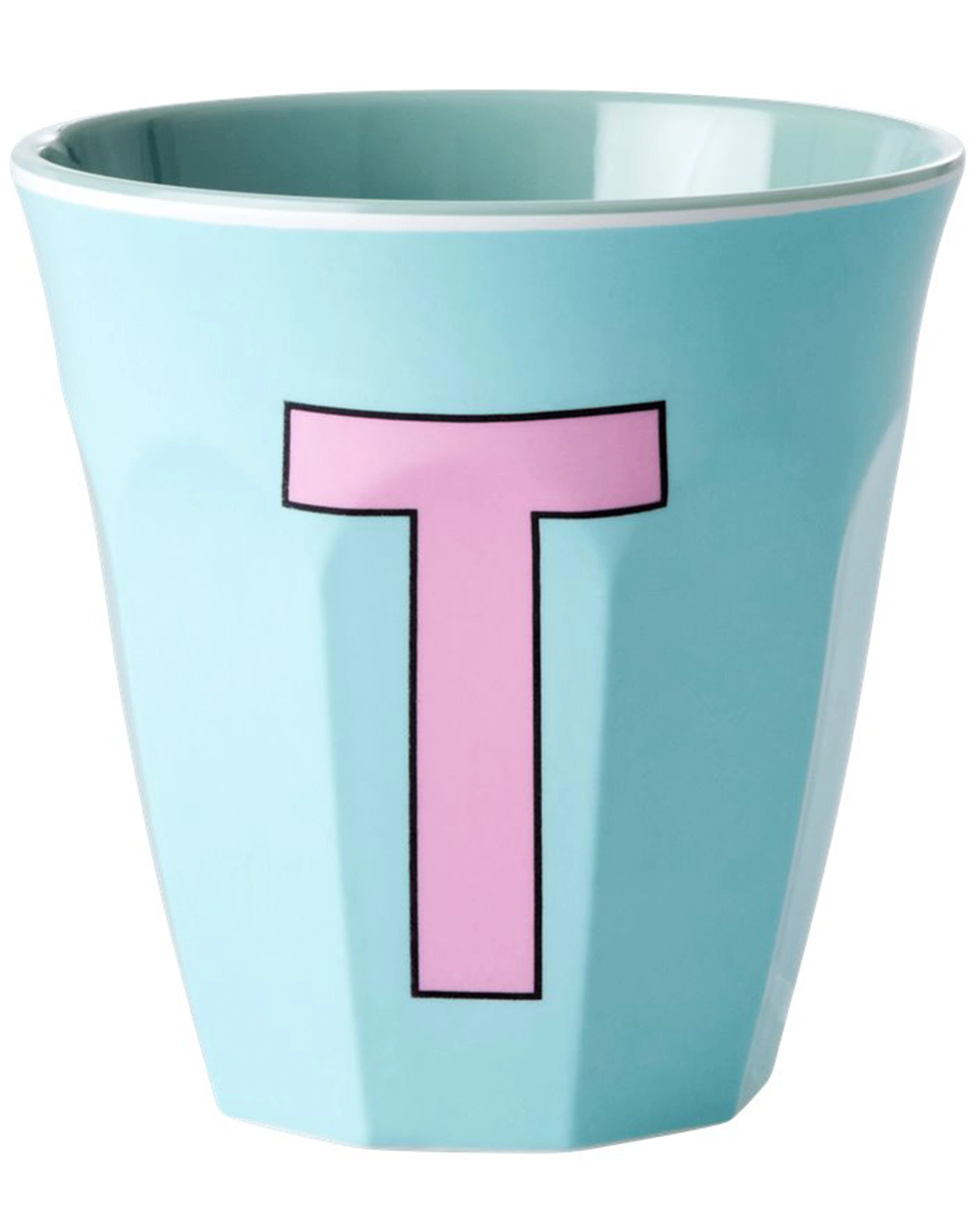 Melamin-Becher LETTER T - MEDIUM in mint