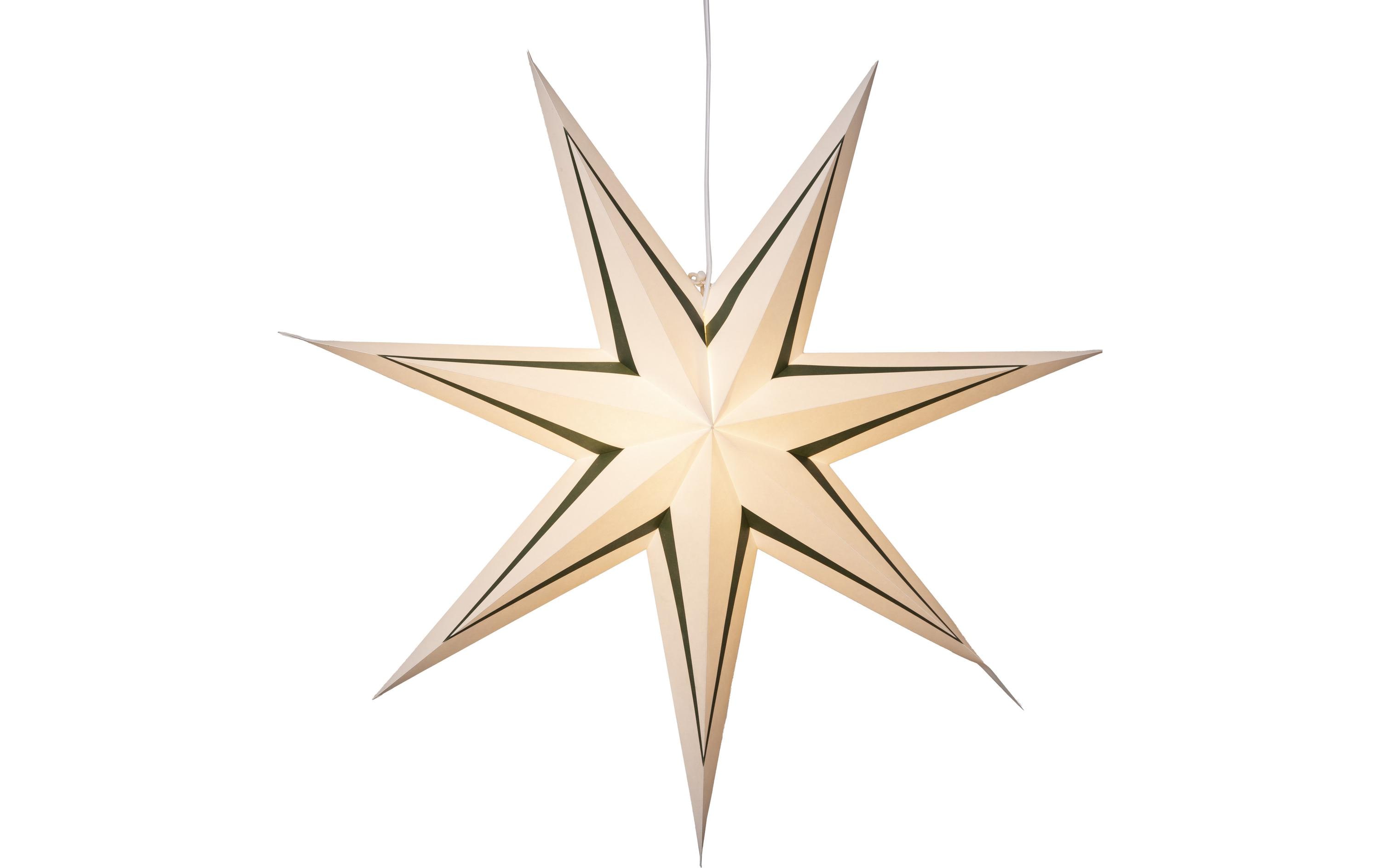Stern Paper Star Stripe, Indoor, WeissPapierstern-Streifen für den Innenbereich in Weiss