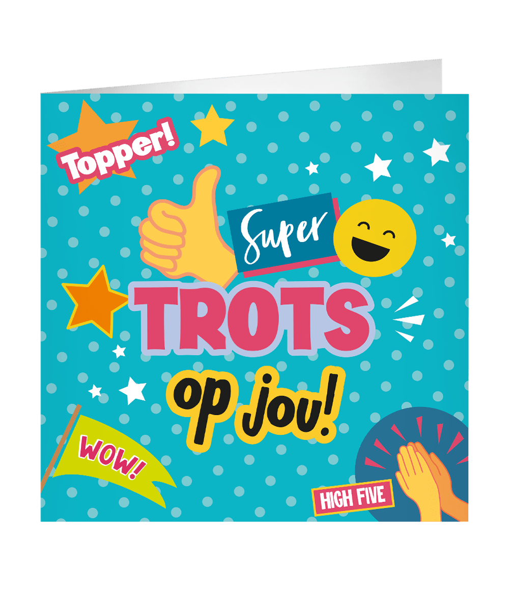 Gekleurde Wenskaart Topper 23cm