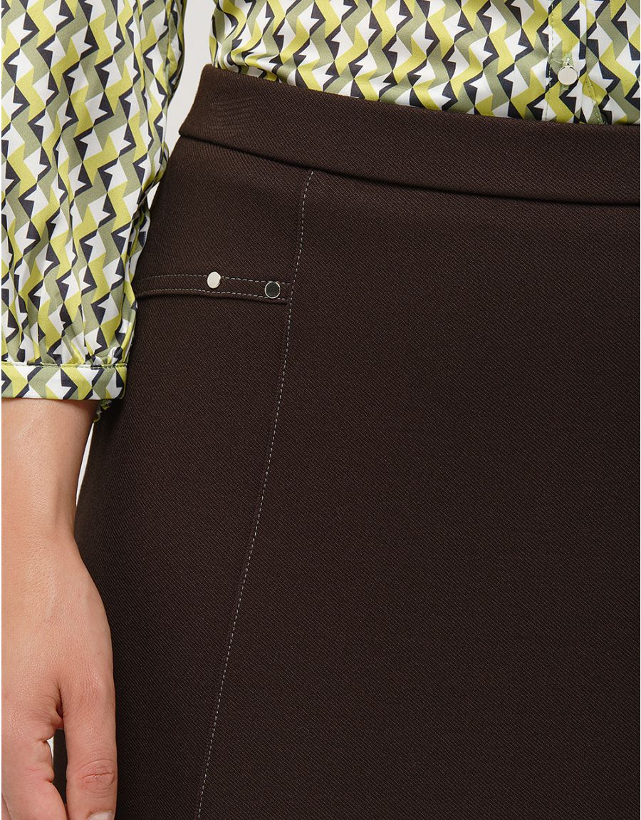 Jupe droite marron chic
