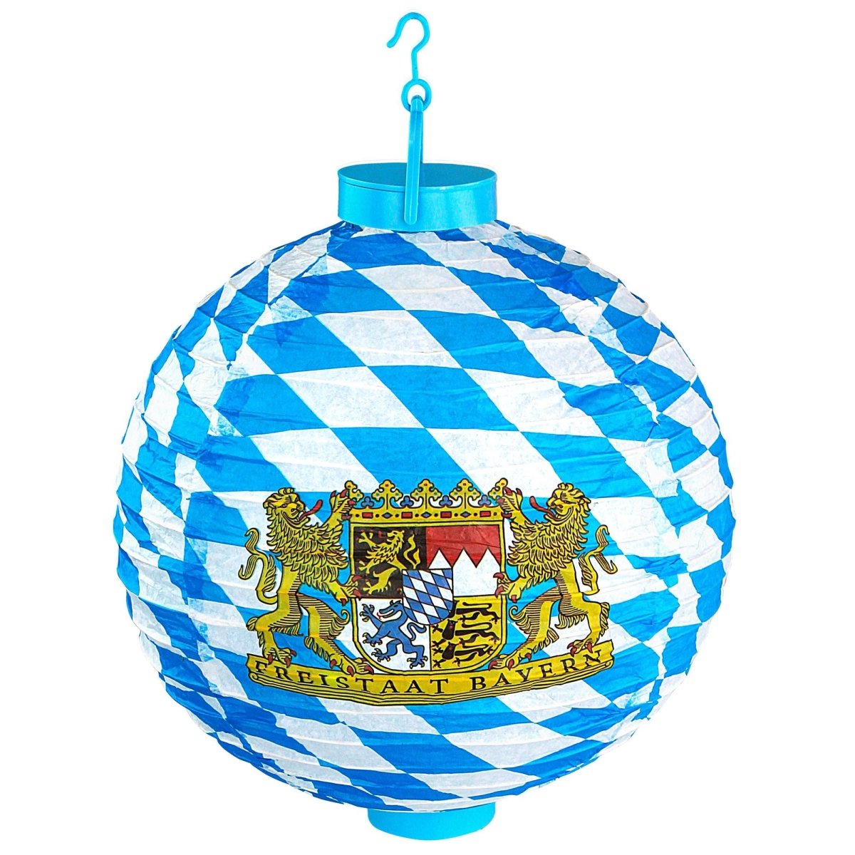 Oktoberfest Lampion Blauw Wit Met Lidlicht