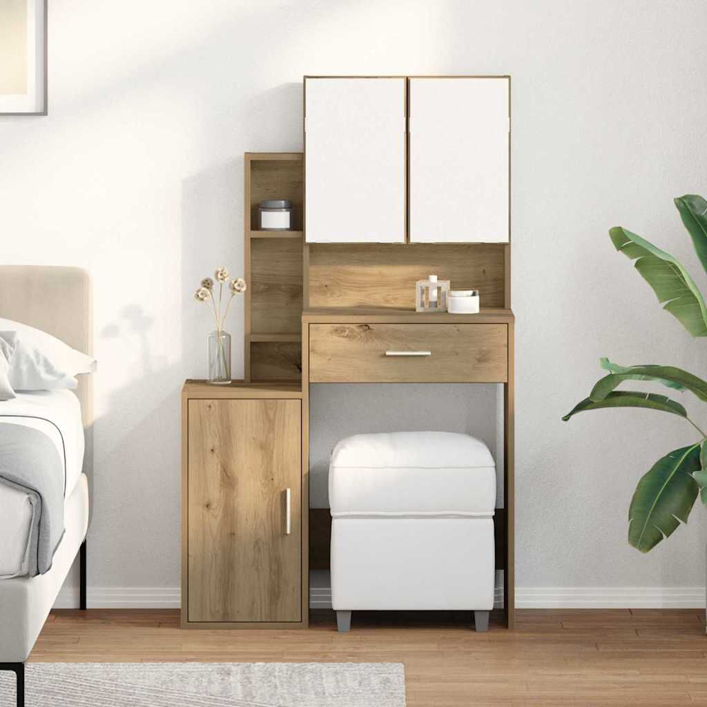 vidaXL Artisan kaptafel eiken 80 x 35 x 132 cm Materiaal hout