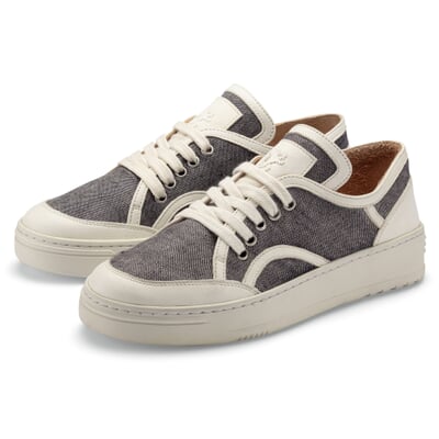 Damensneaker Stoff-Leder, Denimblau