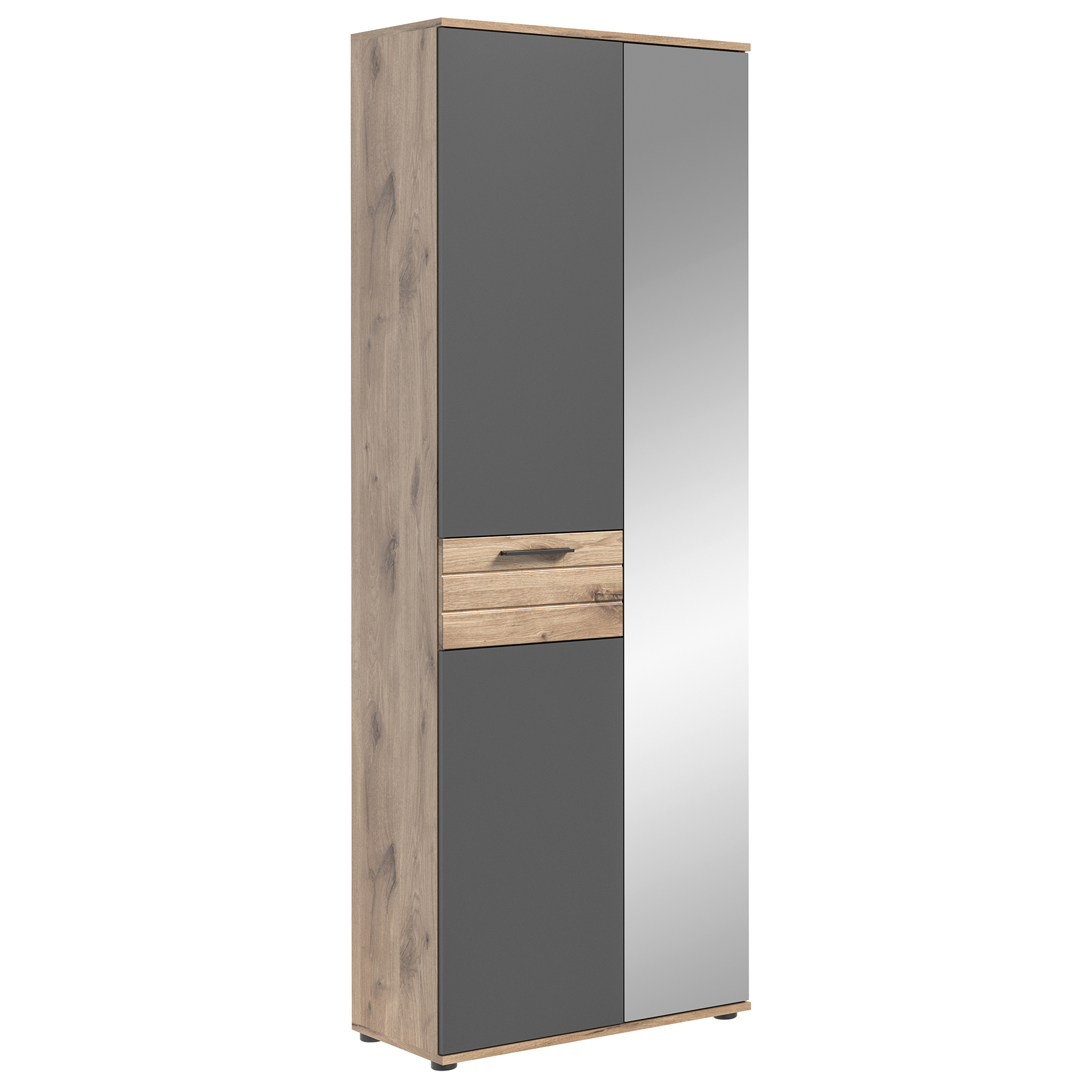 Garderobenschrank MASON - Nox Oak-Basalt grau - 70 cm