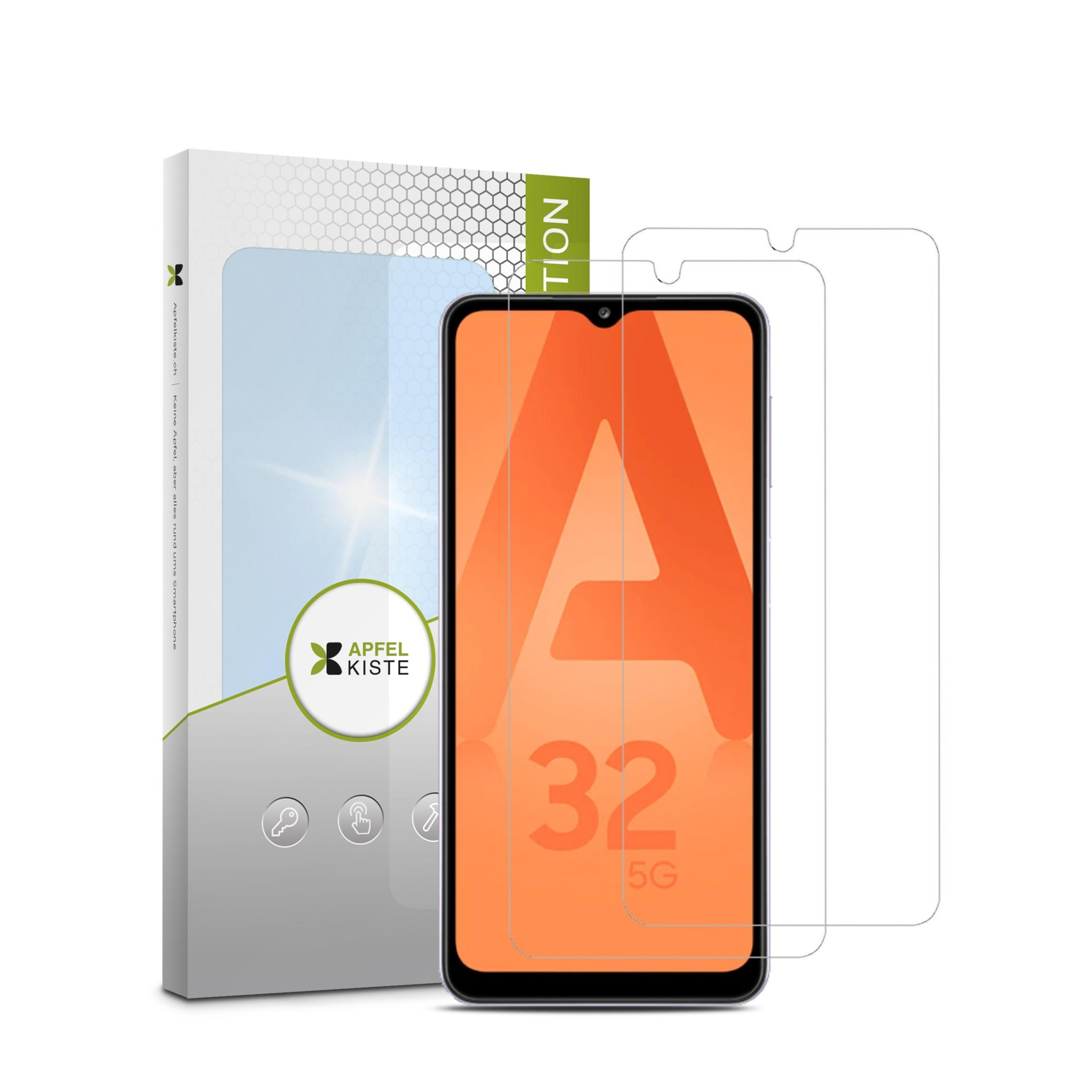 (2er Set) Samsung Galaxy A12 / A32 5G Panzer Glas Displayschutz Case Friendly