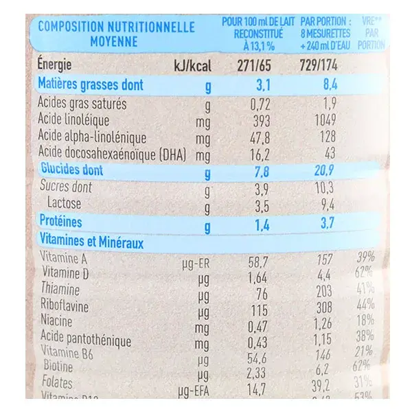 Babybio Lait infantile Primea 3ème Âge Bio 800g