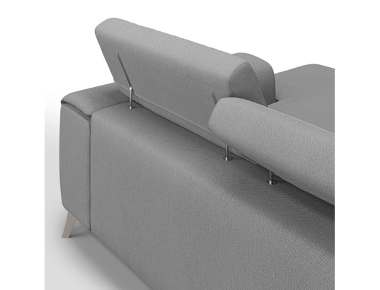 DIVANI.STORE - Canapé d'angle fusion droit gris 4 places