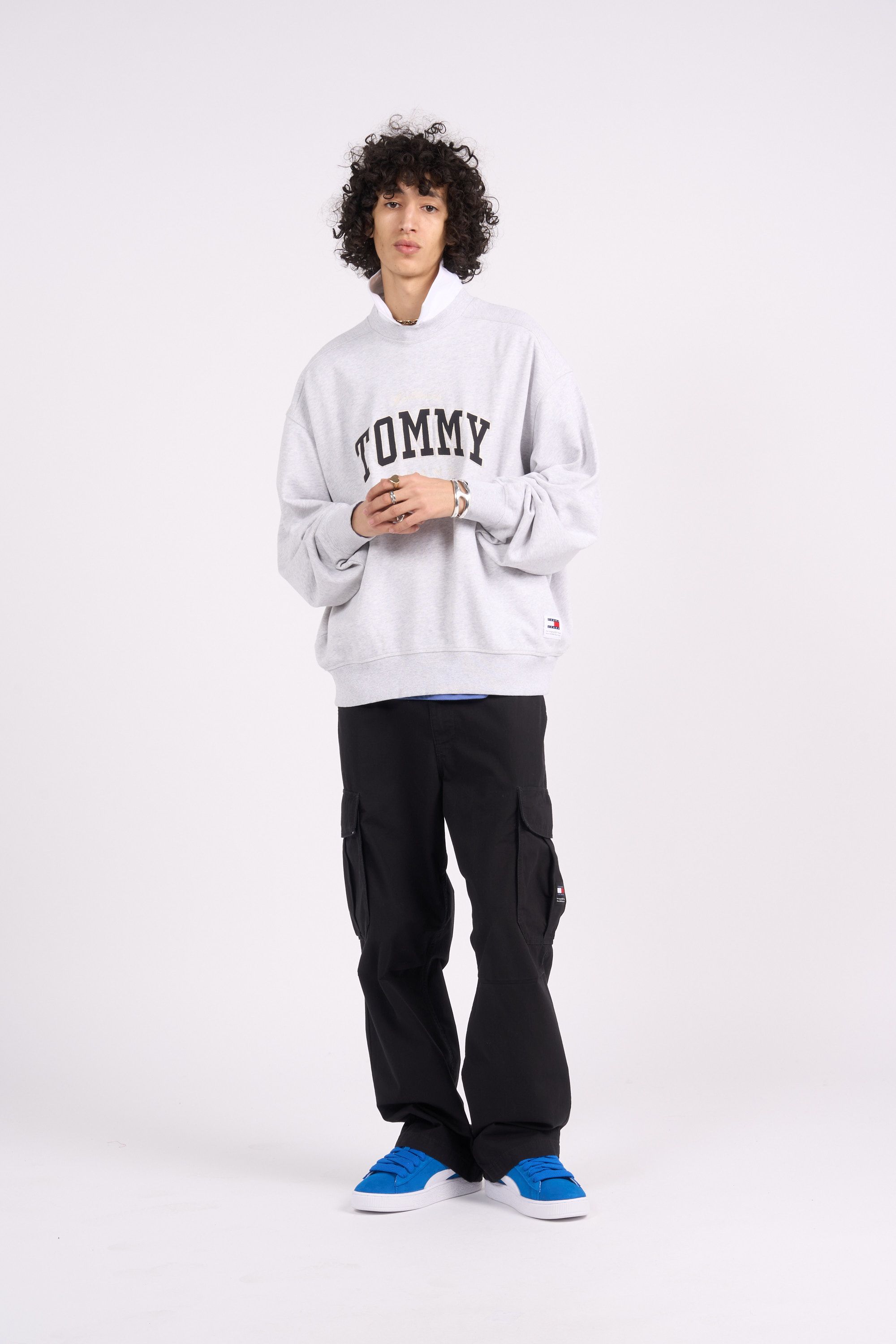 TOMMY JEANS Sweatshirt TJM BOXY VARSITY CRE Gris