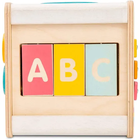 Le Toy Van Pädagogischer Petilou Multi-Sensorikwürfel aus Holz mit Drehrad