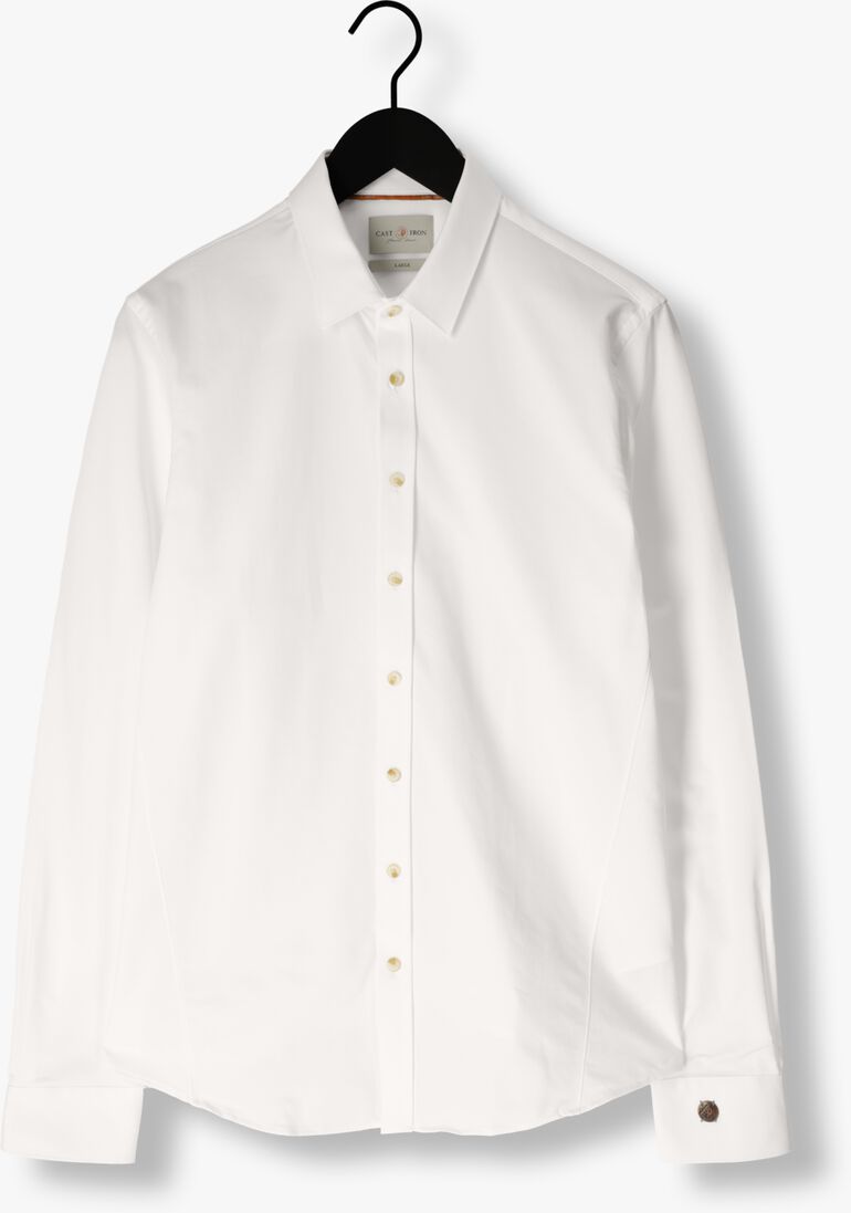 CAST IRON lichtgrijze cast iron klassiek overhemd long sleeve shirt twill jersey 2 tone