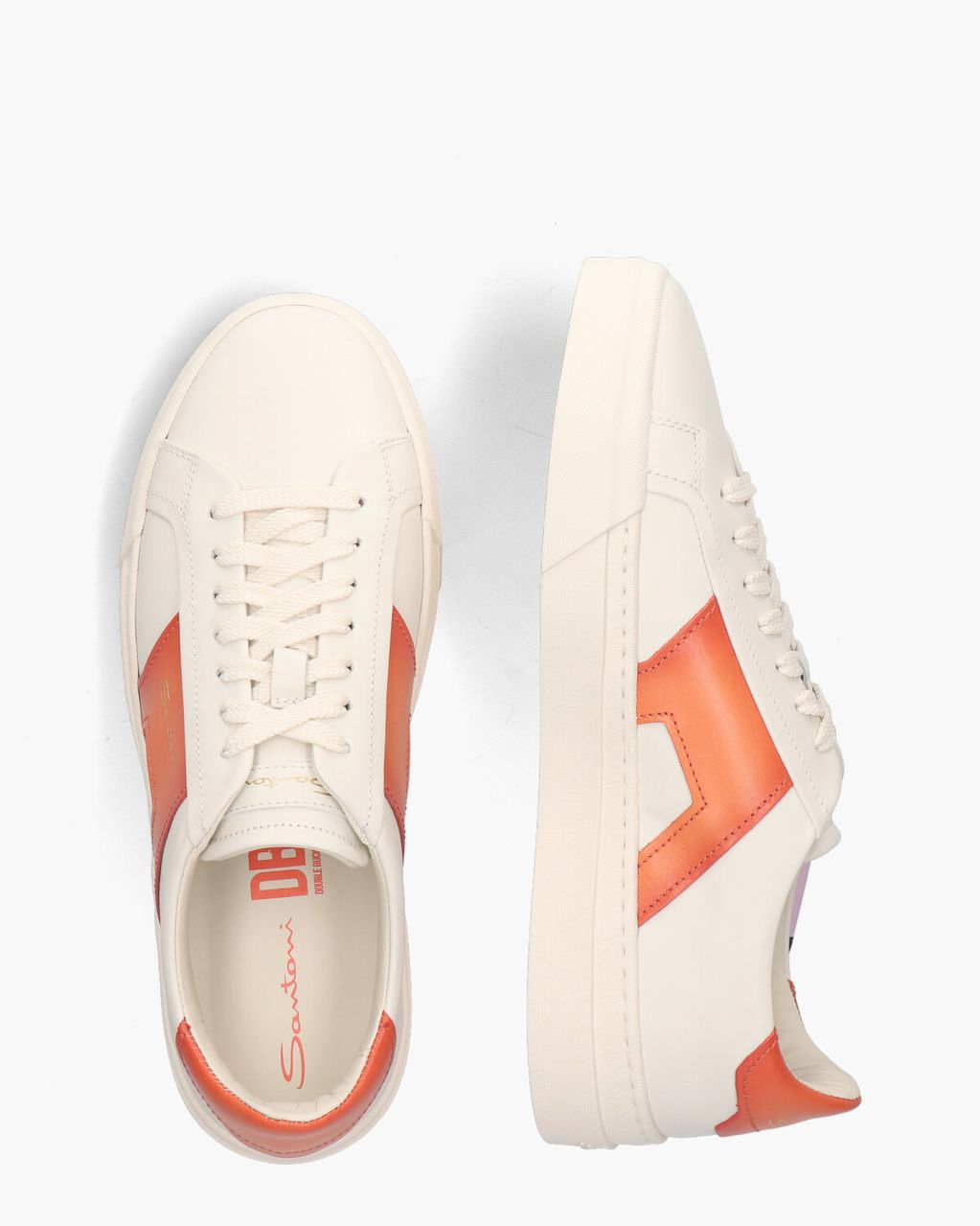 Santoni 21779 Wit/Oranje Herensneakers