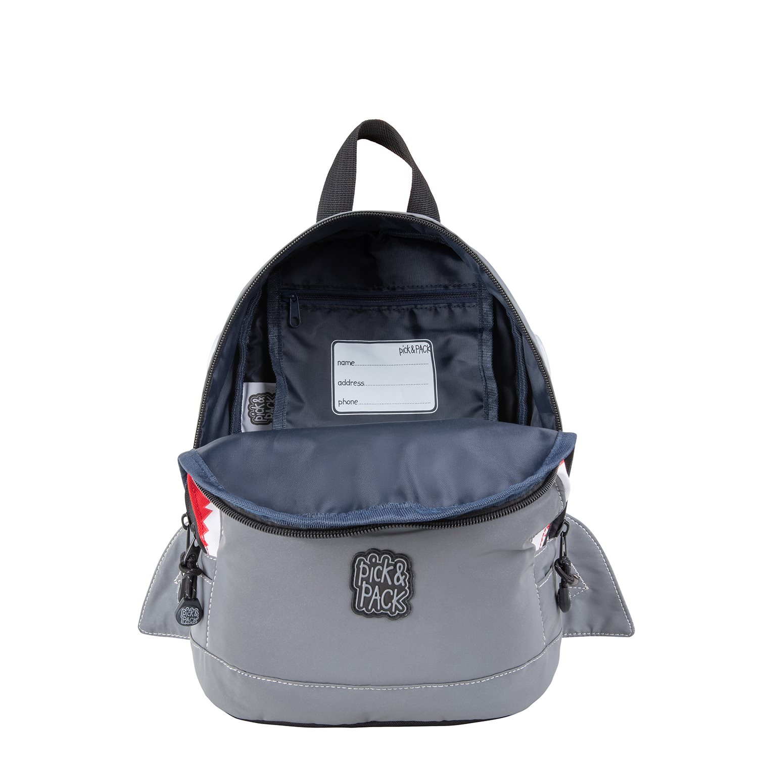 Pick & Pack Shark Shape Backpack S visible grey