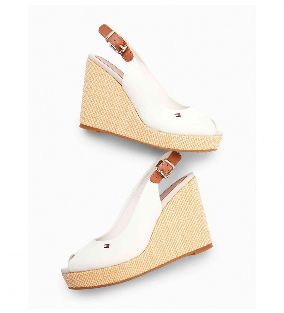 Sandálias Tommy Hilfiger Iconic Bege - Altura da plataforma: 10,5 cm -
