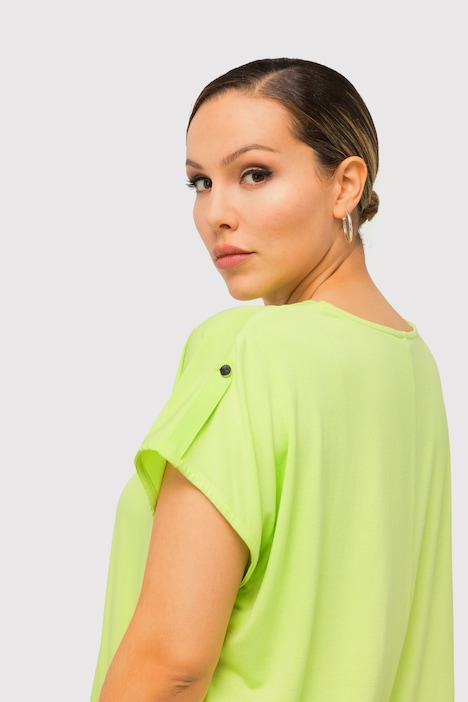 Bluse, Oversized, V-Ausschnitt, Zierfalten, Halbarm