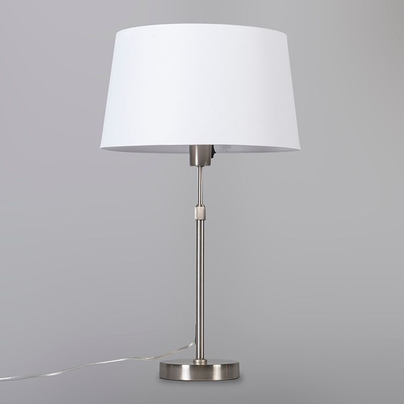 Tafellamp staal met kap wit 35 cm verstelbaar - Parte