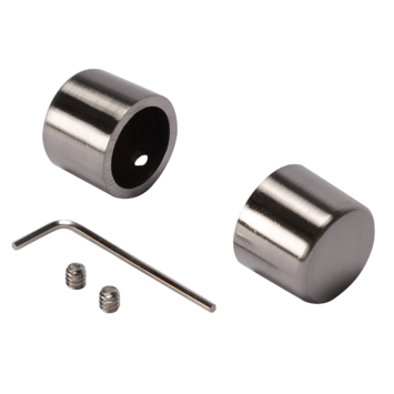 Intensions Modern eindknop roede cap 28 mm RVS 2 stuks