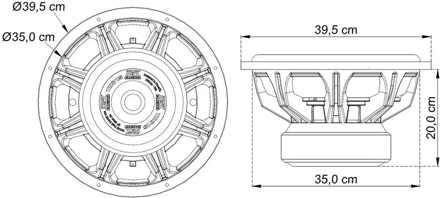 MTX TX815 Subwoofers voiture