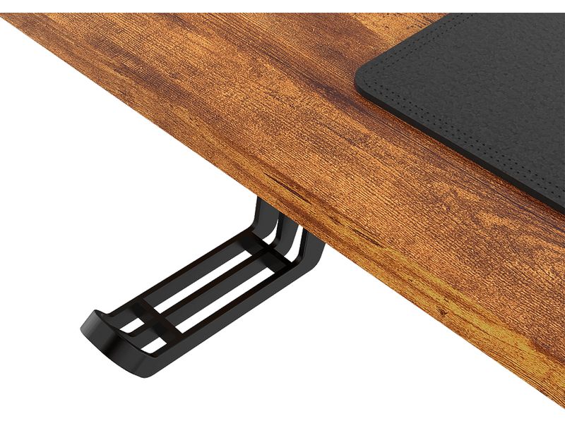 Ultradesk Gaming Tisch Uplift Braun/Schwarz Robuster Gaming-Tisch mit elektrischer und stufenloser Höhenverstellung